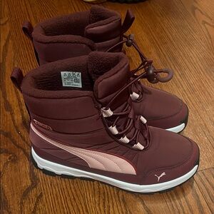 Puma Maroon and Pink Winter Boots
